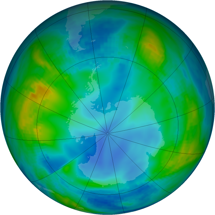 Antarctic ozone map for 28 May 1987
